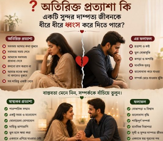 অতিরিক্ত প্রত্যাশা কি একটি সুন্দর দাম্পত্য জীবনকে ধীরে ধীরে ধ্বংস করে দিতে পারে?